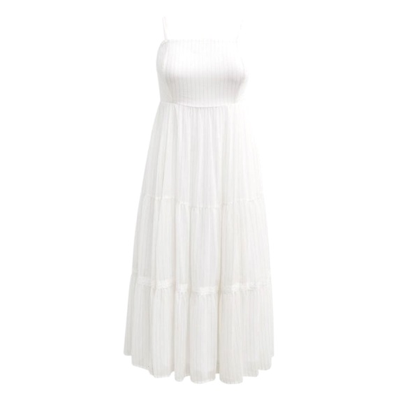 Torrid Sz. 2 (2X/18-20) Maxi Chiffon And Lurex Tiered Dress gold thread details - Picture 1 of 5